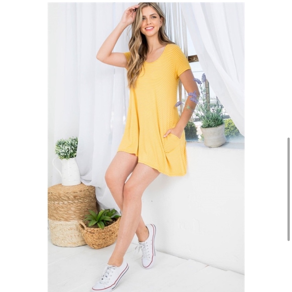 NWT Boutique Striped Short Sleeve T-Shirt Dress